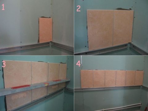 Как класть кафель на гипсокартон: старт от второго ряда
