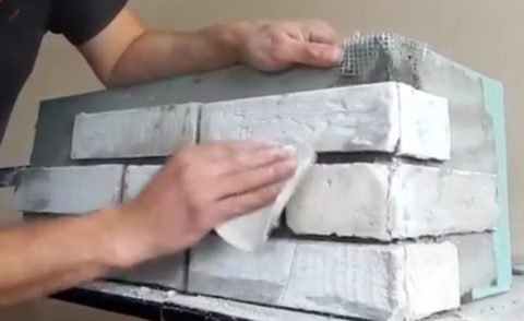 Декоративный кирпич из гипсокартона своими руками - шлифовка