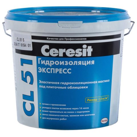 Мастика эластичная гидроизоляционная Ceresit CL 51