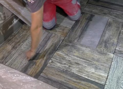 Раскладка плитки насухо для подбора рисунка