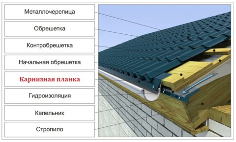 Капельник может закрепляться и под первой планкой