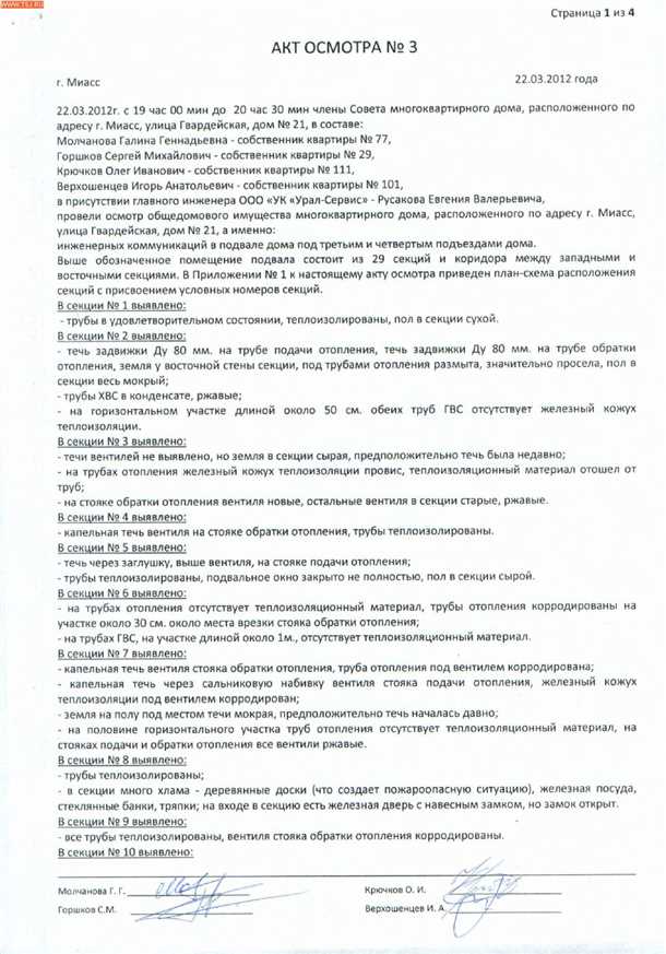 Акт проверки подвального помещения Акт проверки подвального помещения