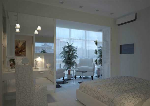 Строительные работы на балконе: совмещение с спальней в тренде