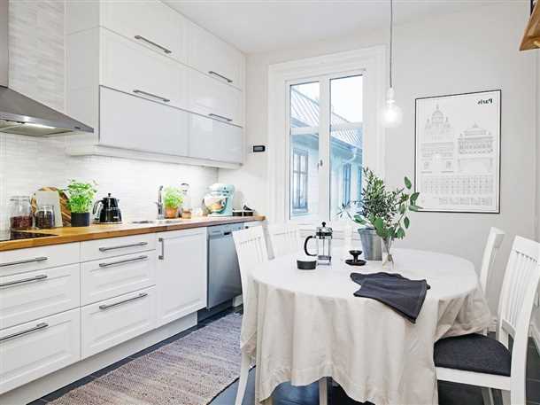 Белые обои на кухне: отличный выбор для интерьера