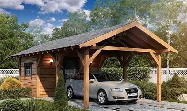 Монтаж и установка беседки с навесом для машины