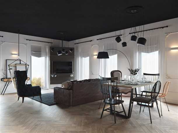 Черный потолок: модный тренд в дизайне интерьера