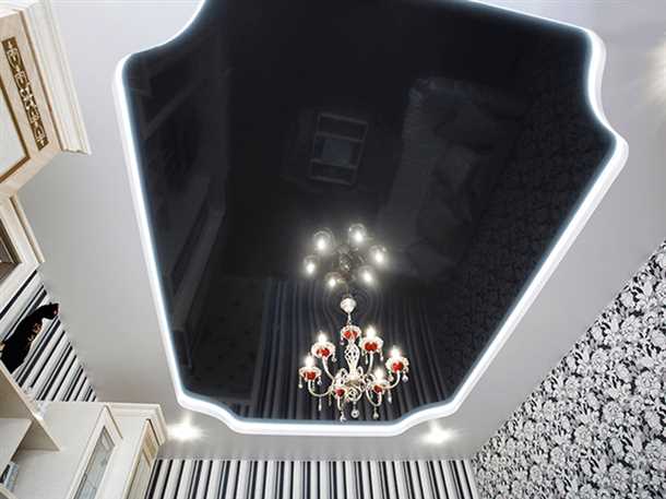 Черно-белый натяжной потолок Черно-белый натяжной потолок