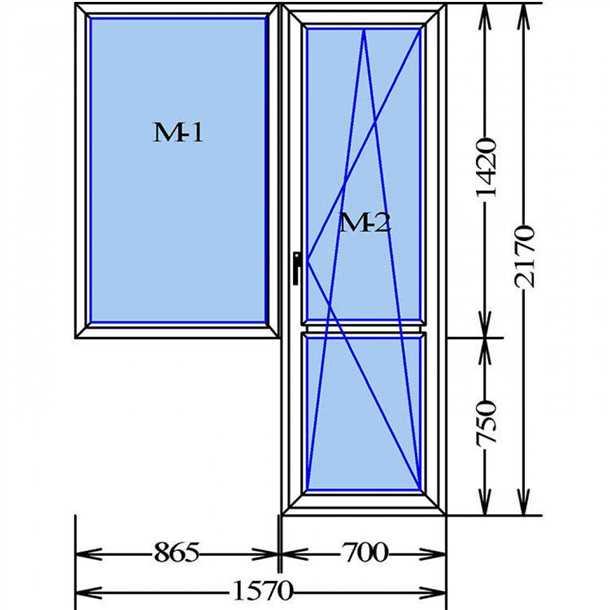 Стандартные размеры балконных дверей