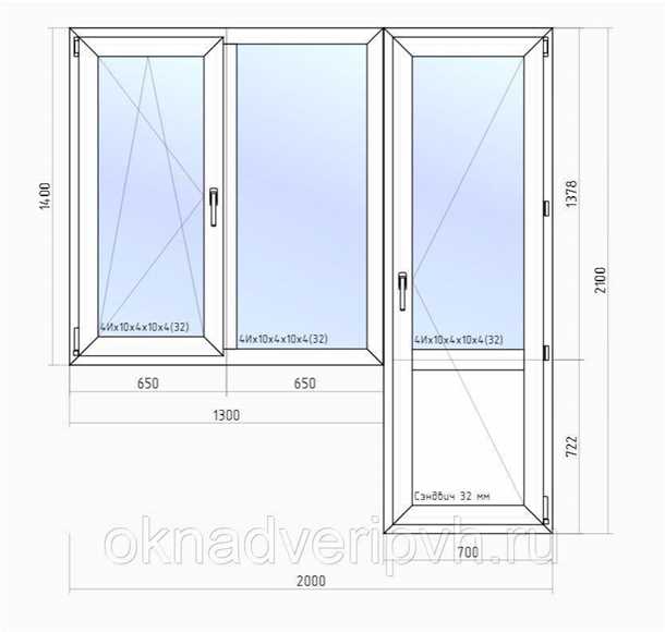 Вариации размеров балконных дверей