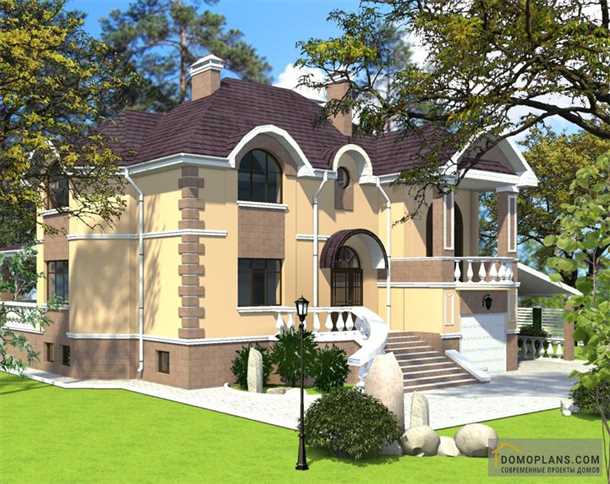 Двухэтажный дом с цокольным этажом