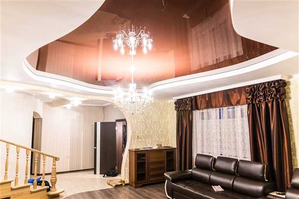 Дизайнерские двухъярусные натяжные потолки