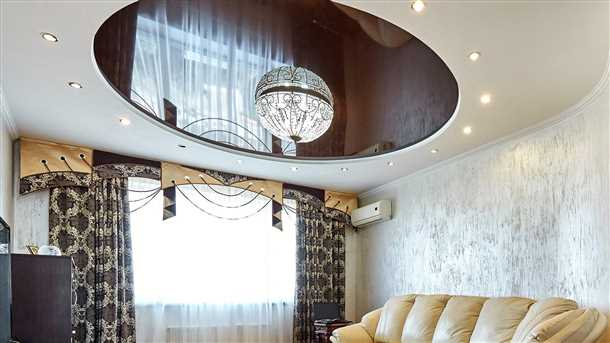 Перфорированные двухъярусные натяжные потолки