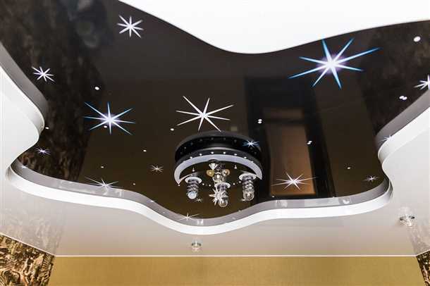 Матовые двухъярусные натяжные потолки