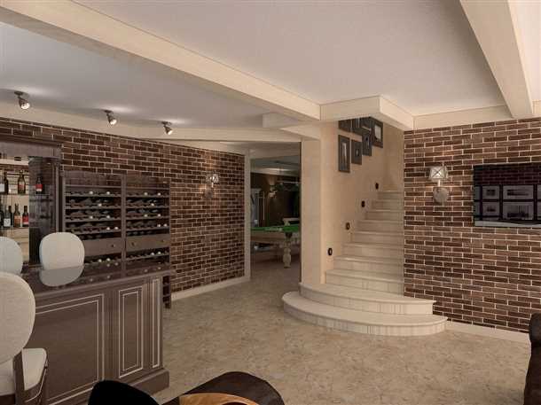 Интерьер цокольного этажа