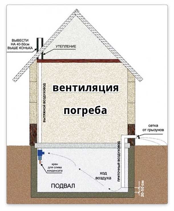 Как сделать естественную вентиляцию подвала