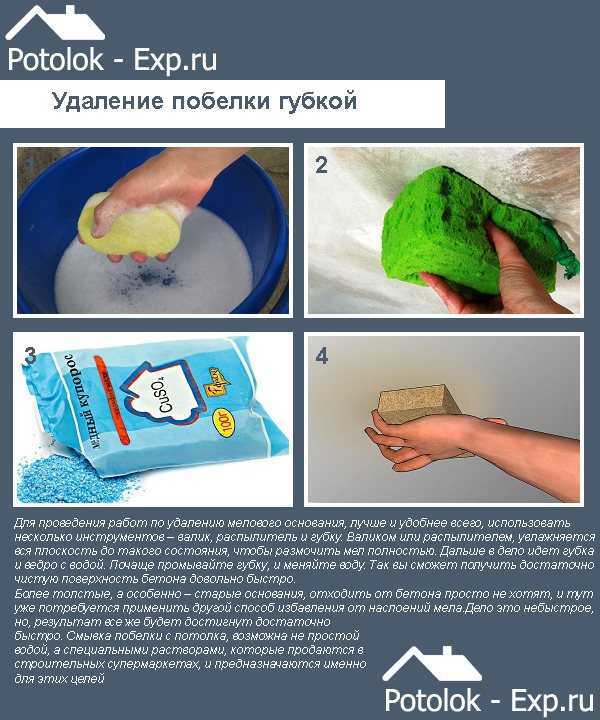 Отслаивание побелки с помощью шпателя