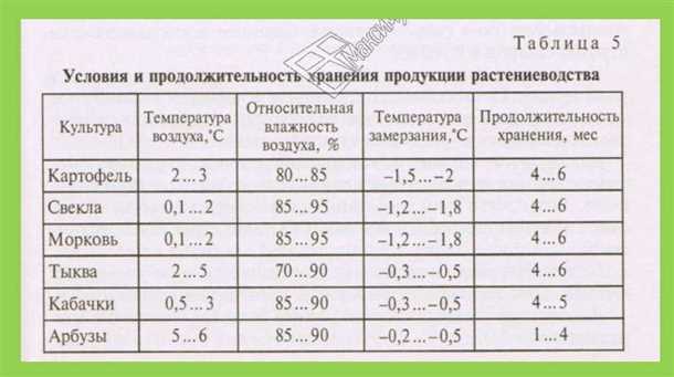 Какую температуру следует поддерживать в погребе для длительного хранения продуктов?