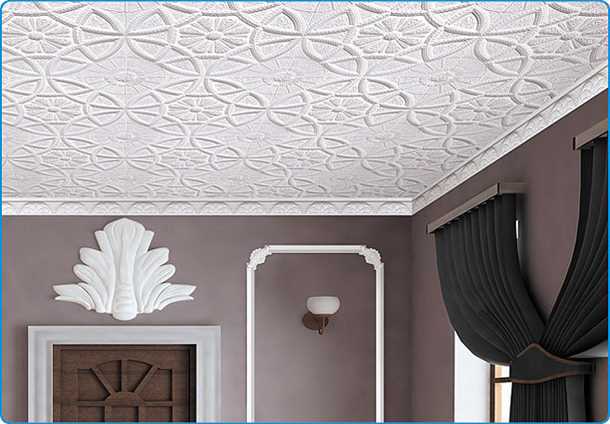 Типы плитки для потолков с высоким качеством