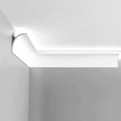 Интерьерные решения с потолочным карнизом с подсветкой