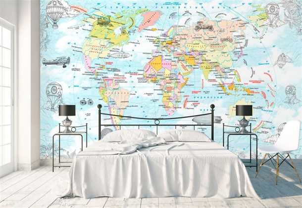 Преимущества установки фотообоев с картой мира