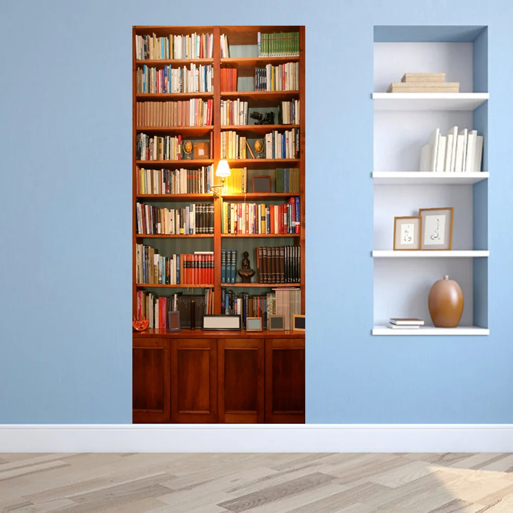 Как сделать книжный шкаф и фотообои фокусом внимания