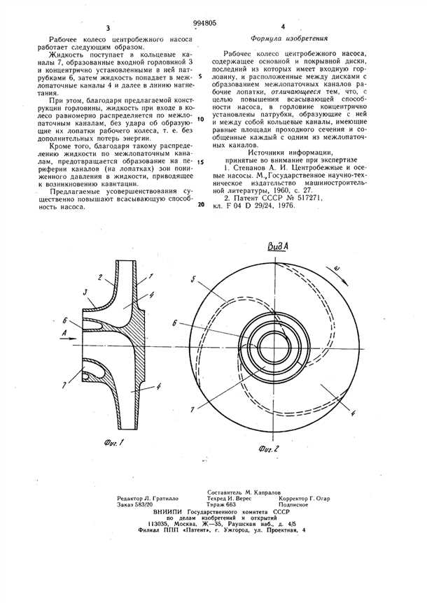 Колесо рабочее центробежного насоса - современные технологии производства и применение в различных отраслях промышленности Колесо рабочее центробежного насоса