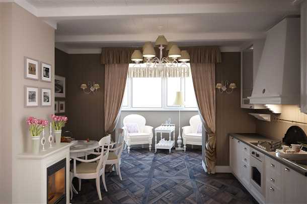 Преимущества объединения кухни с лоджией