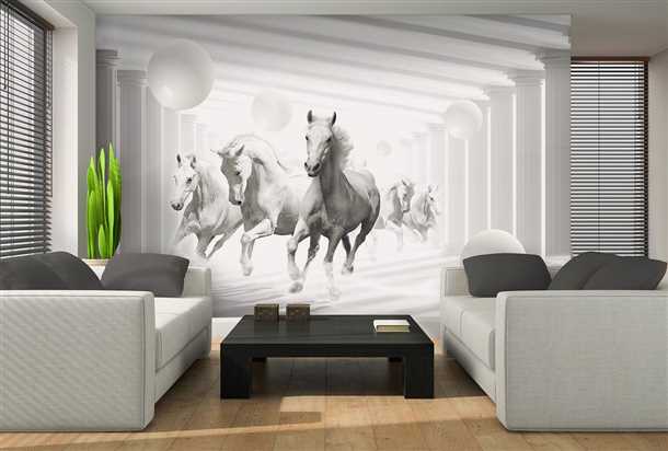 Три преимущества использования лошадиных фотообоев в интерьере