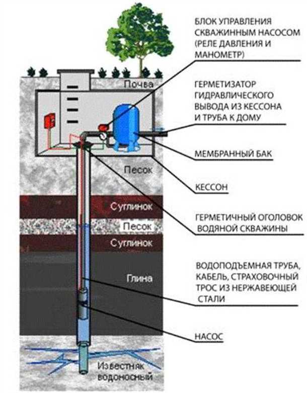 На какую глубину опускать насос в скважину