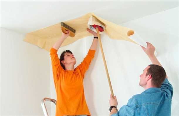 Подготовка поверхности потолка перед наклеиванием обоев