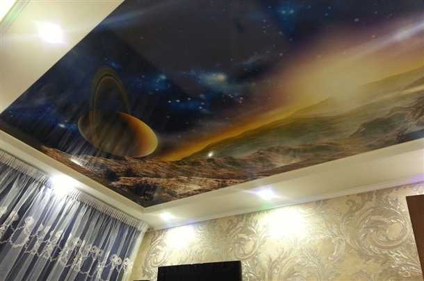 Преимущества потолков с пейзажами