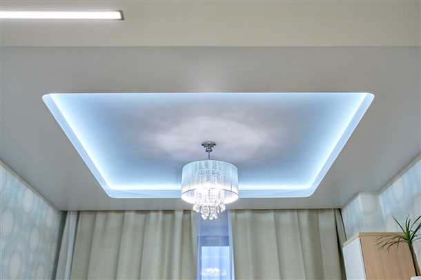 Технические характеристики двухуровневых натяжных потолков с подсветкой