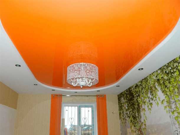 Как правильно подобрать оттенок оранжевого натяжного потолка
