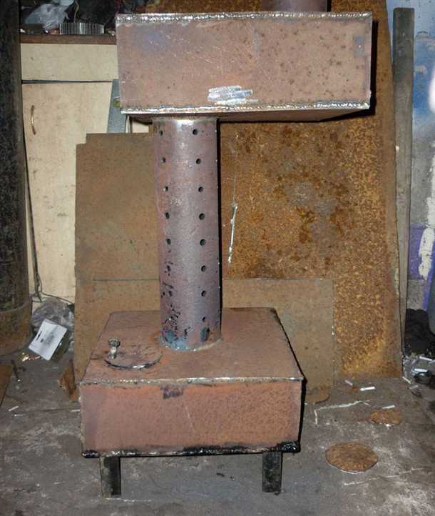 1. Установка печки на стену гаража