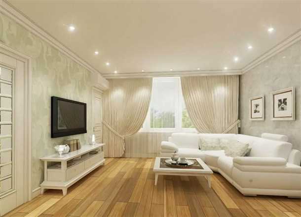 Специальные возможности подвесных потолков для гостиной: