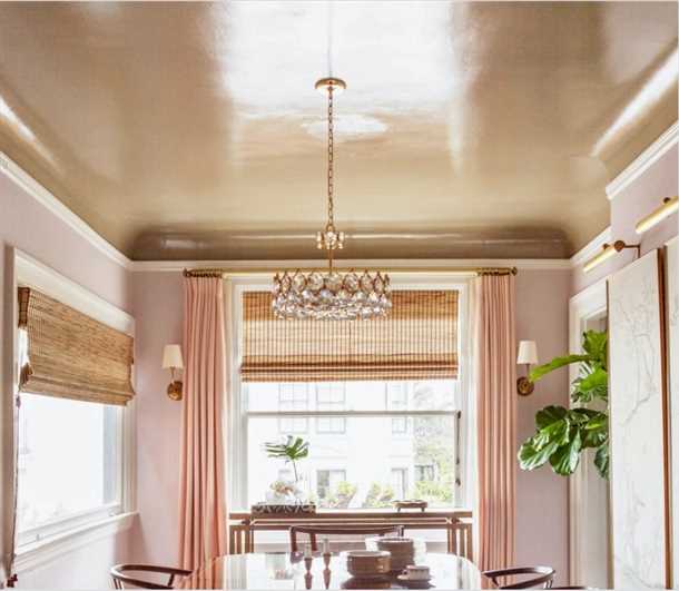 Как украсить потолок на кухне после покраски