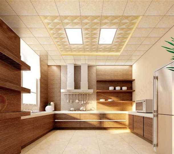 Потолок на кухне из плитки - красота и практичность Потолок на кухне из плитки