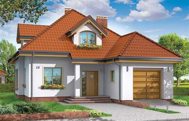 Проекты домов с мансардой и гаражом на одном уровне Проекты домов одноэтажных с мансардой и гаражом