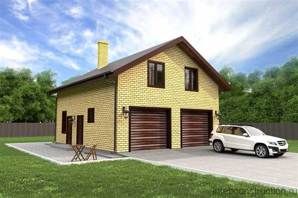 Проекты гаражей на две машины с мансардой и мастерской