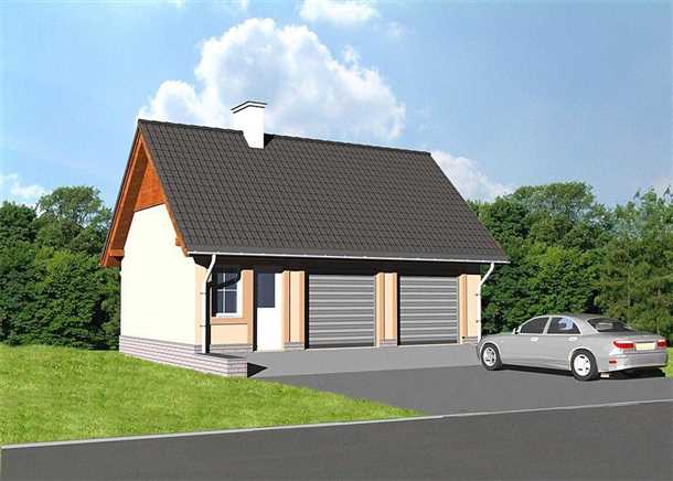 Проекты гаражей на две машины с мансардой и встроенным помещением для хранения