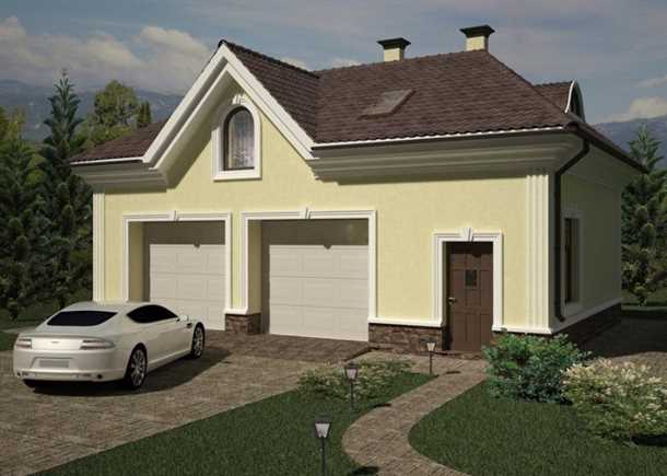 Индивидуальные проекты гаражей на две машины с мансардой