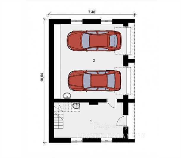 Стандартные проекты гаражей на две машины с мансардой