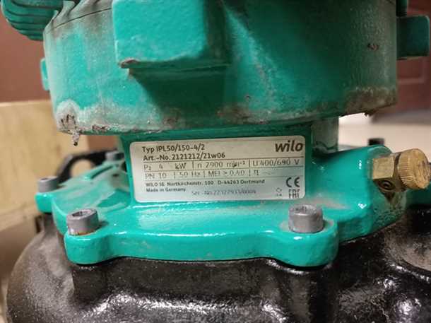 Стоимость запчастей для насосов Wilo