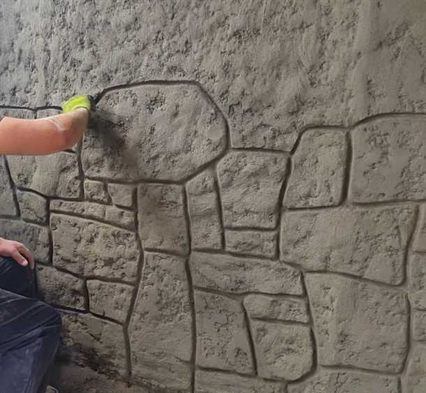 Отделка штукатурки под камень