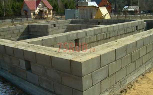 Цокольный этаж из блоков 20х20х40