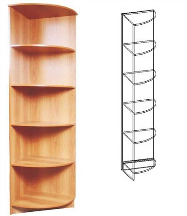 Пример использования углового стеллажа: