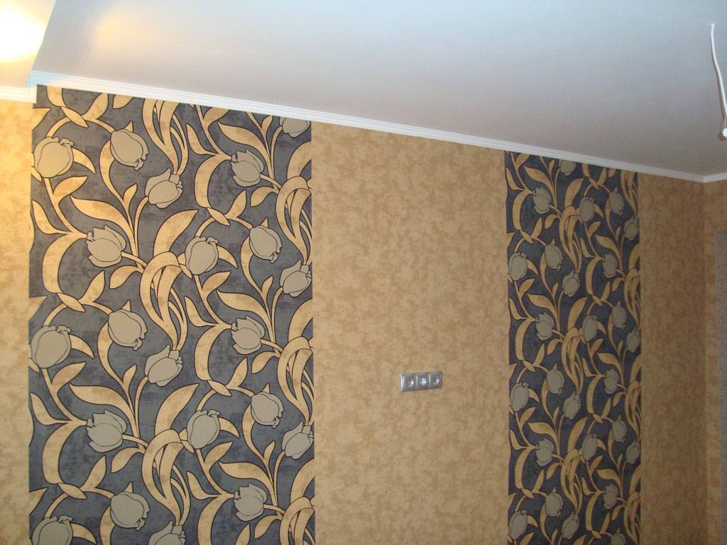 Варианты поклейки двух видов обоев Варианты поклейки двух видов обоев