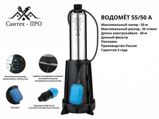 Технические характеристики водомета насоса