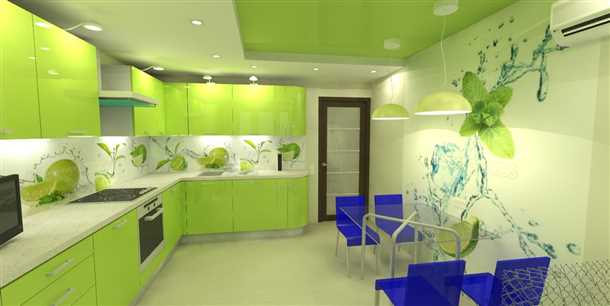 Как правильно установить зеленые обои на кухне