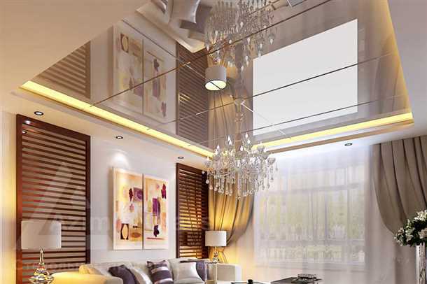 Интересные дизайнерские решения с зеркалом на потолке